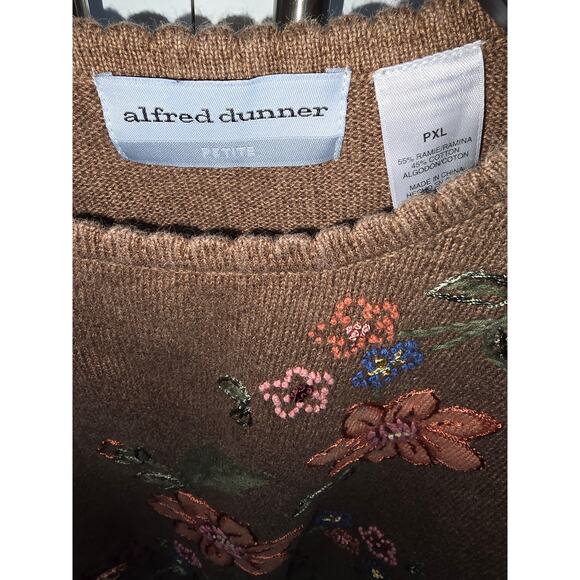 Alfred Dunner Embroidered Floral Sweater Top - Petite XL - Picture 10 of 12